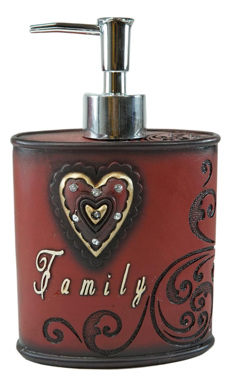 Rustic Western Family The Lord Is My Shepherd Heart Scroll Soap Pump Dispenser