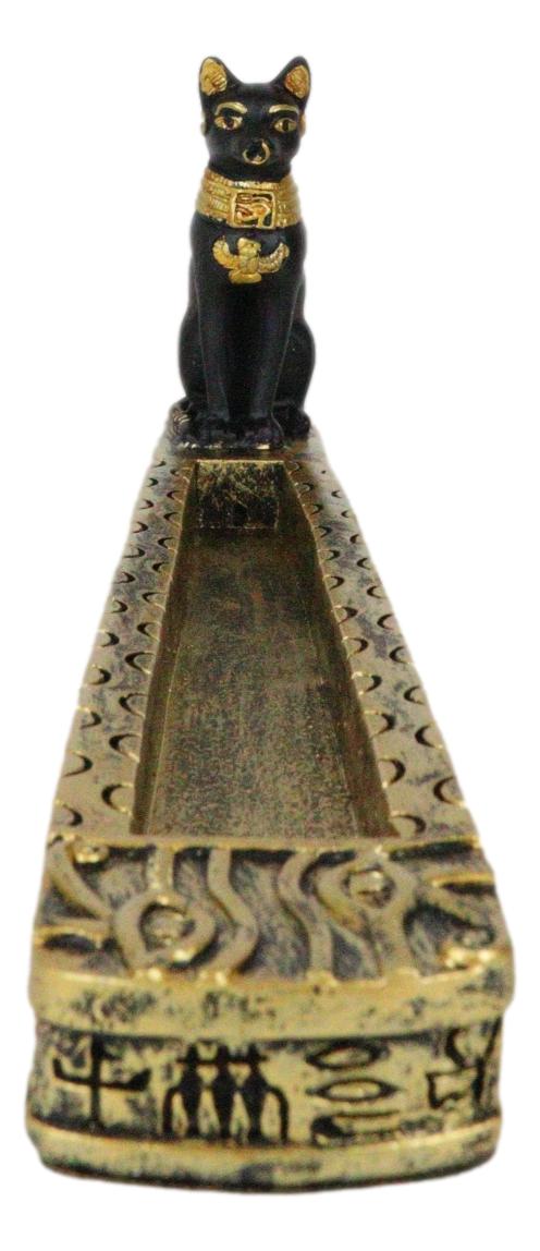 Egyptian Goddess of Protection Bastet Cat Deity Hieroglyphic Incense Holder