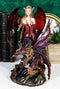 Ebros Red Fairy Dragon Figurine 8"H Pixie Fire Fairy W/ Chained Dragon Figurine