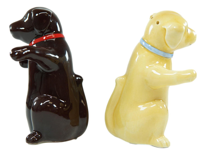 Ebros Colorful Ceramic Labradors Dog Couple Hugging Dancing Salt Pepper Shakers Set