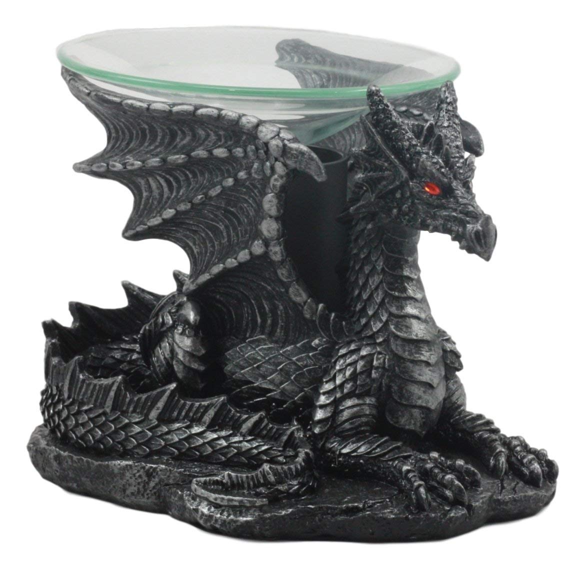 Ebros Mythical Air Behemoth Dragonite Resting Black Dragon Electric Oil Burner Statue - Ebros Gift