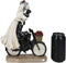 Day Of The Dead Just Married Wedding Bride Groom Skeletons On Bicycle Figurine