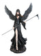 Large 24"H Gothic Lady Grim Reaper Raven Dark Death Angel With Scythe Statue