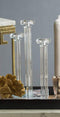 Ebros Contemporary Glass Pillar Column Candle Holder Candlestick( SET OF 2 )
