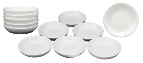 White Porcelain Contemporary Condiments Soy Sauce Dipping Plate or Dish Set 12