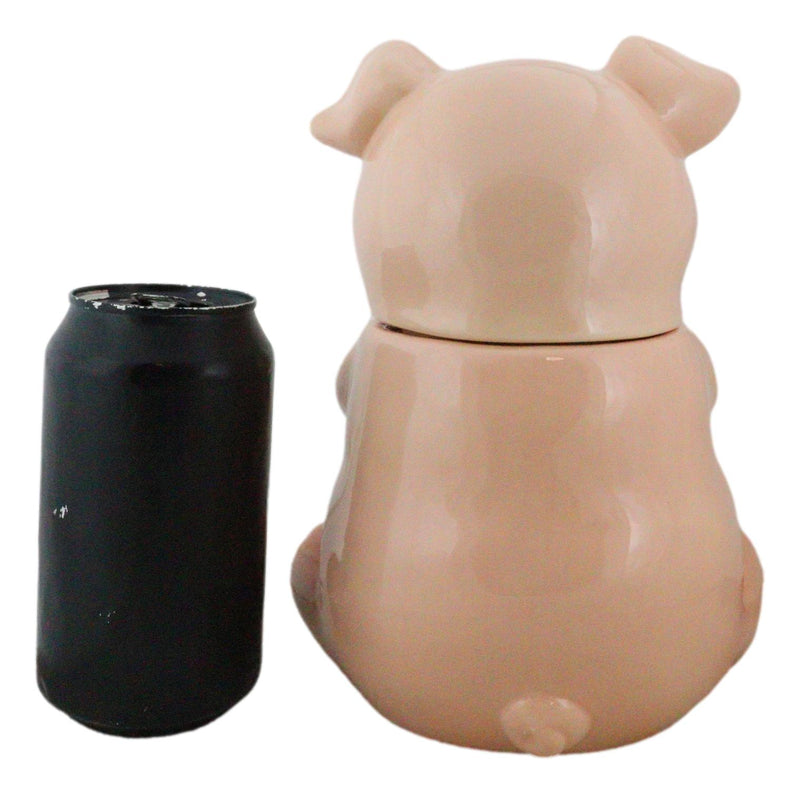 Ebros Animal Farm Bacon Porky Pig Ceramic Cookie Jar Container Figurine 8"H Babe Pigs