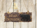 Ebros 8.25" W Rustic Bear Signs Bear Crossing Sign Wall Mounted Decor Figurine