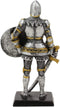 Ebros Royal Knight with Dagger Sword and Round Shield Miniature Figurine 5" H