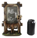 Country Rustic Buck Deer Stag Antlers Faux Barnwood Easel Picture Frame 4"X6"
