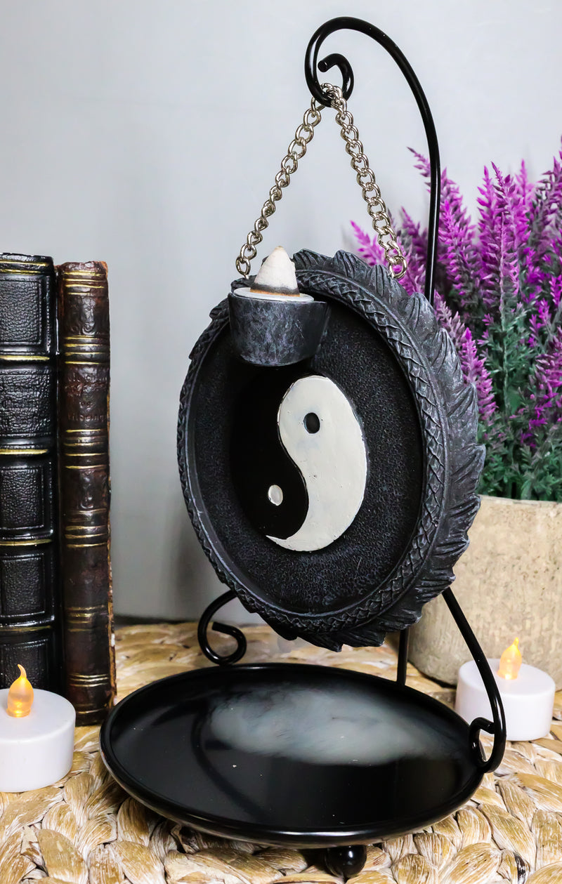 Medieval Ying Yang Dragons Aroma Waterfall Medal Backflow Incense Cone Burner