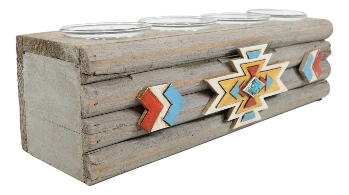 Southwest Aztec Indian Vector Diamonds Arrows Tea Light Votive Candles Holder