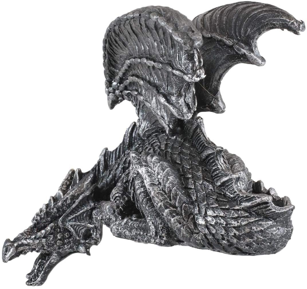 Ebros Silent Assasin Gothic Crouching Dragon With Open Wings Shelf Sitter Statue