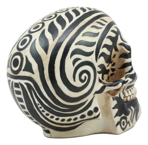 Tribal Tattoo Haka Warrior Maori Skull Money Bank Statue Ossuary Gothic Skeleton