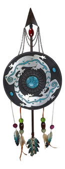 Boho Chic 2 Gecko Lizards Turquoise Rock Arrow Black Dreamcatcher Wall Decor