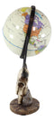 Rustic Western Bison Bull Cow Skull World Atlas Map Globe Decorative Figurine