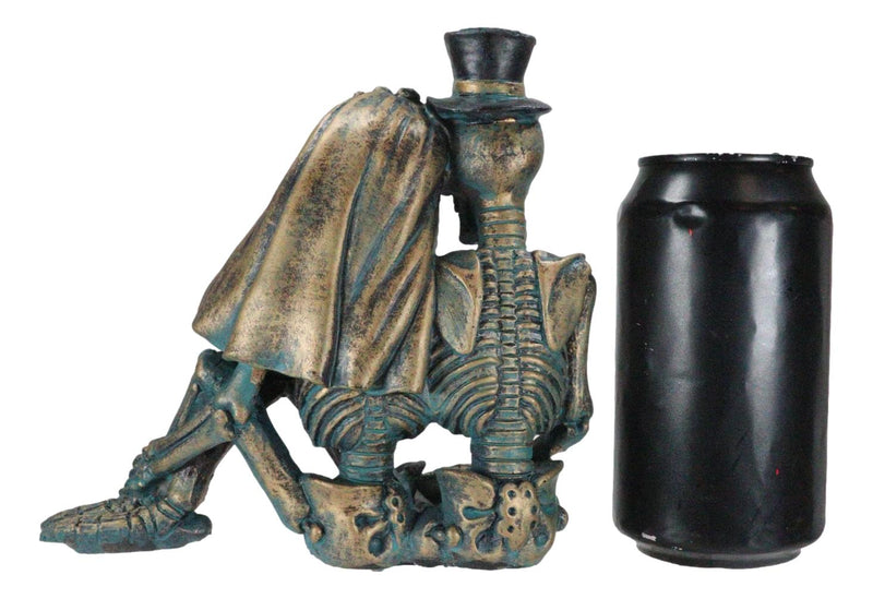 Love Never Dies Skeleton Couple Bride and Groom Sitting Shelf Sitter Figurine