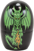 Ebros 5 Piece Set Green Fiery Dragon Nesting Dolls Matroyshka Wooden Figurine