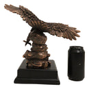 American Bald Eagle Swooping Towards Water Bronze Electroplated Resin Figurine