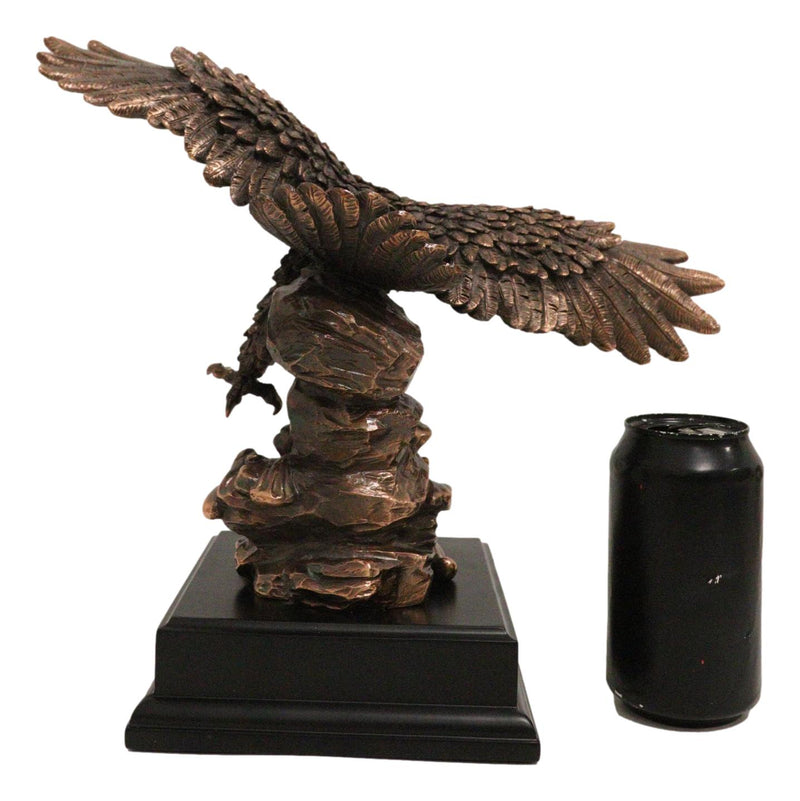 American Bald Eagle Swooping Towards Water Bronze Electroplated Resin Figurine