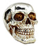 Ebros Gift Chrome Plated Golden Silver Treasure Skull Figurine 6.25"L