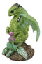 Ebros Fantasy Green Thumb Vintage Artichoke Dragon Statue Fairy Garden Collectible