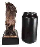 Rustic Southwestern Prancing American Bison Buffalo Bull Figurine With Base