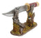 Rustic Pheasant Rooster Bird Display With Decorative Shotgun Shell Knife Set