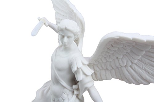 Ebros Archangel Saint Michael Statue 13.5"H Battle Of Armageddon (Off White) - Ebros Gift