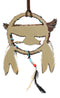 Majestic Bald Eagle With Open Wings Figurine Dream Catcher With Beaded Feathers