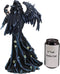 Ebros Gothic Raven Crow Angel in Black Floral Gown Statue 11.5" Tall Nene Thomas