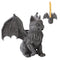 Gothic Vampire Winged Cat Gargoyle With Fangs Raising Paw Candle Holder Statue - Ebros Gift