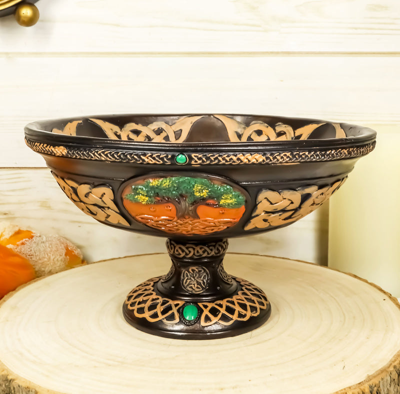 Ebros Ancient Celtic Tree of Life Offering Bowl Figurine 8.5"H Celtic Knotwork