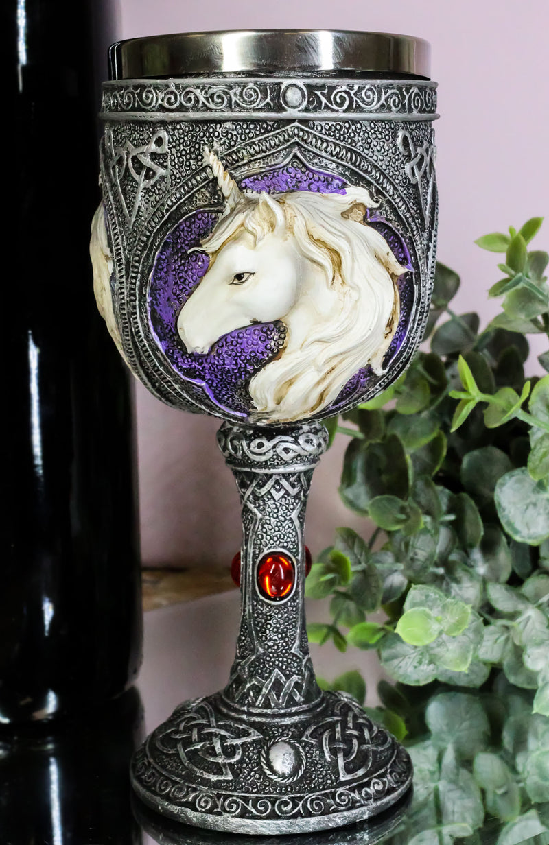Magical Enchanted Waterfall Kingdom Rare Unicorn 5oz Wine Drink Goblet Chalice