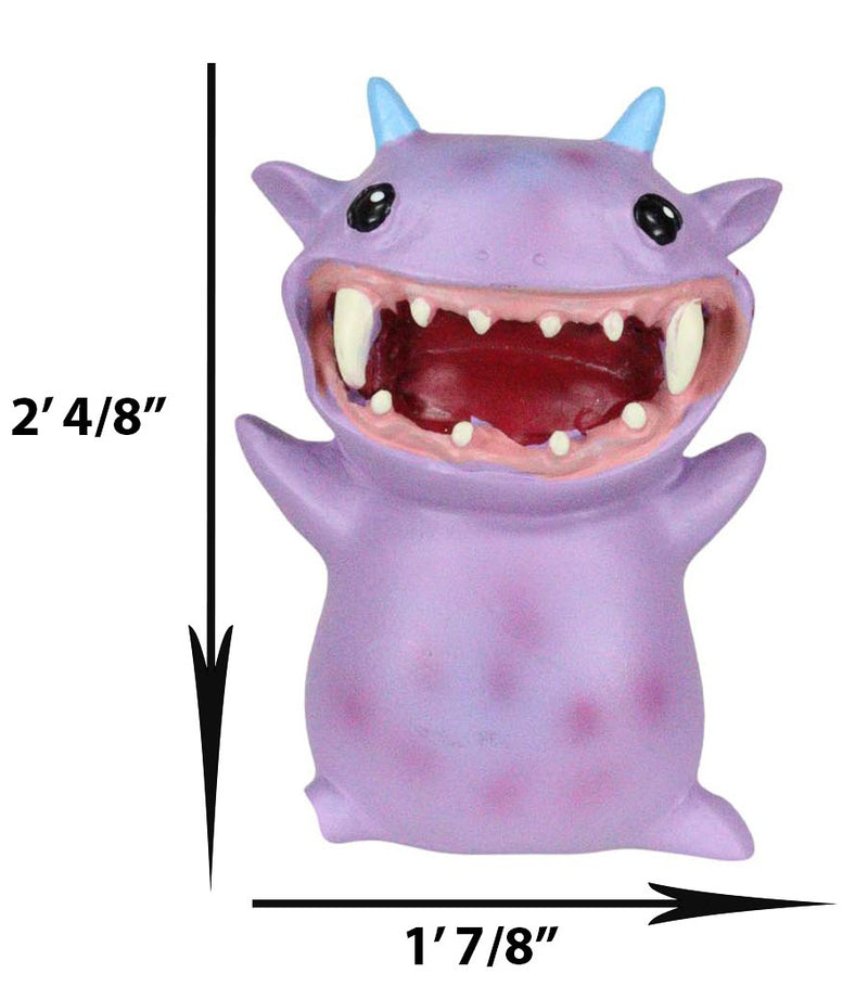 Underbedz Blue Horned Toothed Purple Polkadot GuGu Monster Small Figurine