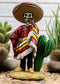 Day Of The Dead Skeleton El Bandito With Poncho Sombrero Puffing Cigar Statue
