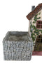 Fairy Garden LED Light Mediterranean Floral Planter Mini House With Grey Stones