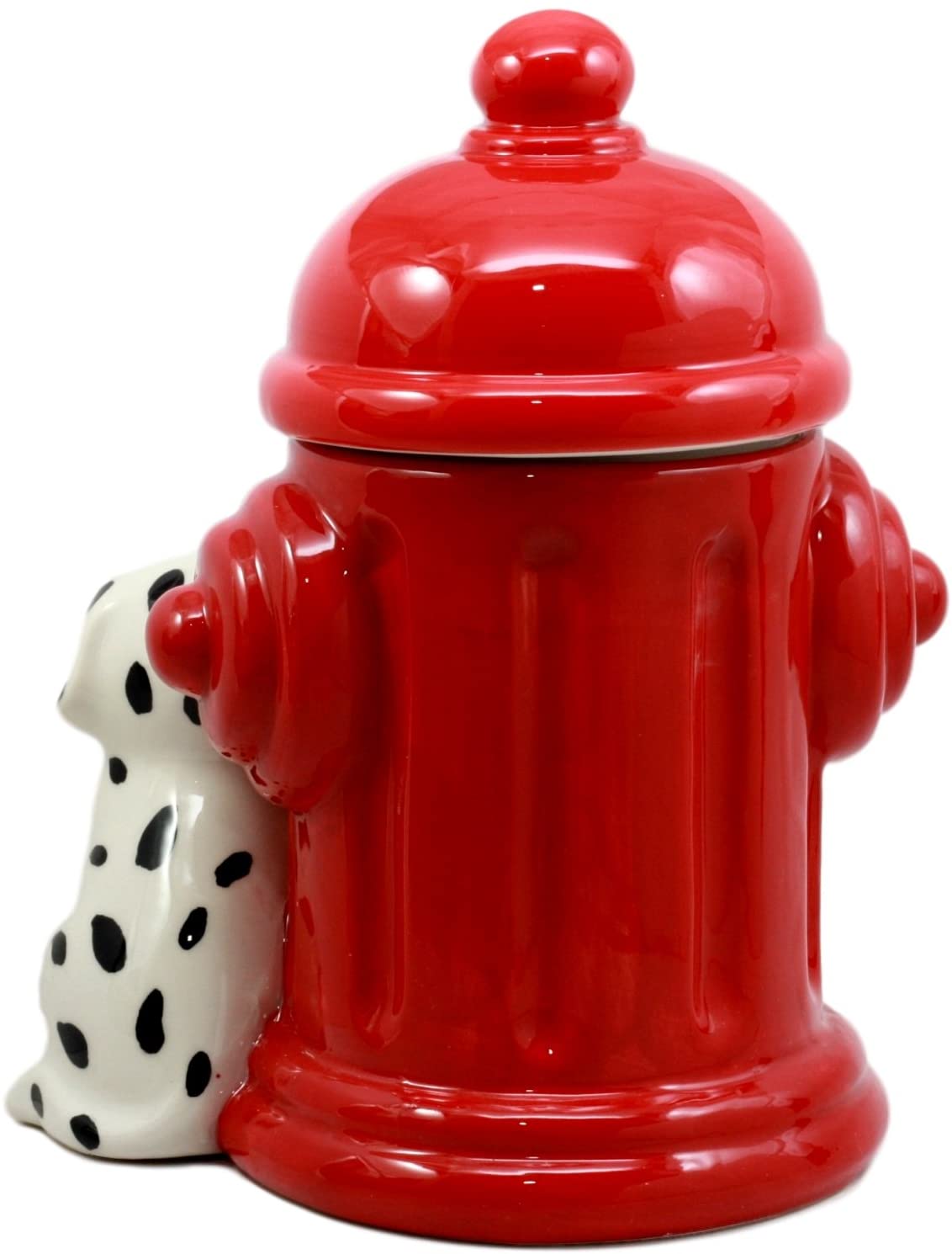 Ebros Ceramic Firehouse Dalmatian Puppy With Fire Hydrant Cookie Jar Kitchen