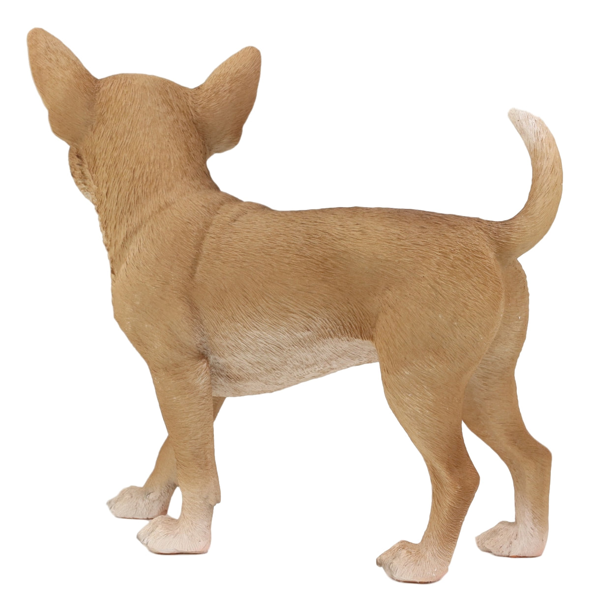 Lifelike Shorthair Deer Head Chihuahua Dog Statue 9.5"Long With Glass Eyes