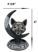 Occult Wicca Sacred Geometry Black Cat Crescent Moon Backflow Incense Burner