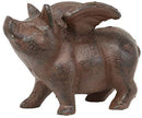 Cast Iron Small Whimsical Flying Pig Angel Decorative Statue Desk Paperweight