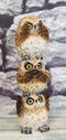 Ebros Stacked See Hear Speak No Evil Wise Acrobatic Fat Owls Figurine (Brown)