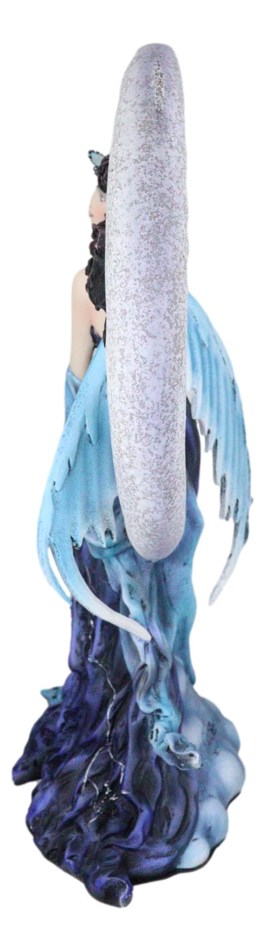 Ebros Large Indigo Moon Celestial Witching Hour Fairy with Kitten Cat ...