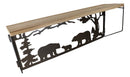 Forest Rustic Western Black Bear Family Metal Cutout Art Wall Hanging Wood Shelf