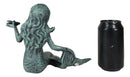 Ebros Gift 6.5" Tall Nautical Siren Mermaid Holding Starfish Cast Iron Rustic Verdigris Vintage Patina Finish Statue Ocean Goddess Princess Coastal Beach Under The Sea Mermaids Decorative Accent