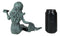 Ebros Gift 6.5" Tall Nautical Siren Mermaid Holding Starfish Cast Iron Rustic Verdigris Vintage Patina Finish Statue Ocean Goddess Princess Coastal Beach Under The Sea Mermaids Decorative Accent