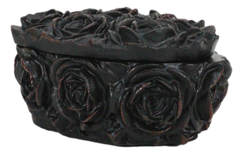 Beauty From Ashes Dark Romance Gothic Black Roses Heart Decorative Jewelry Box