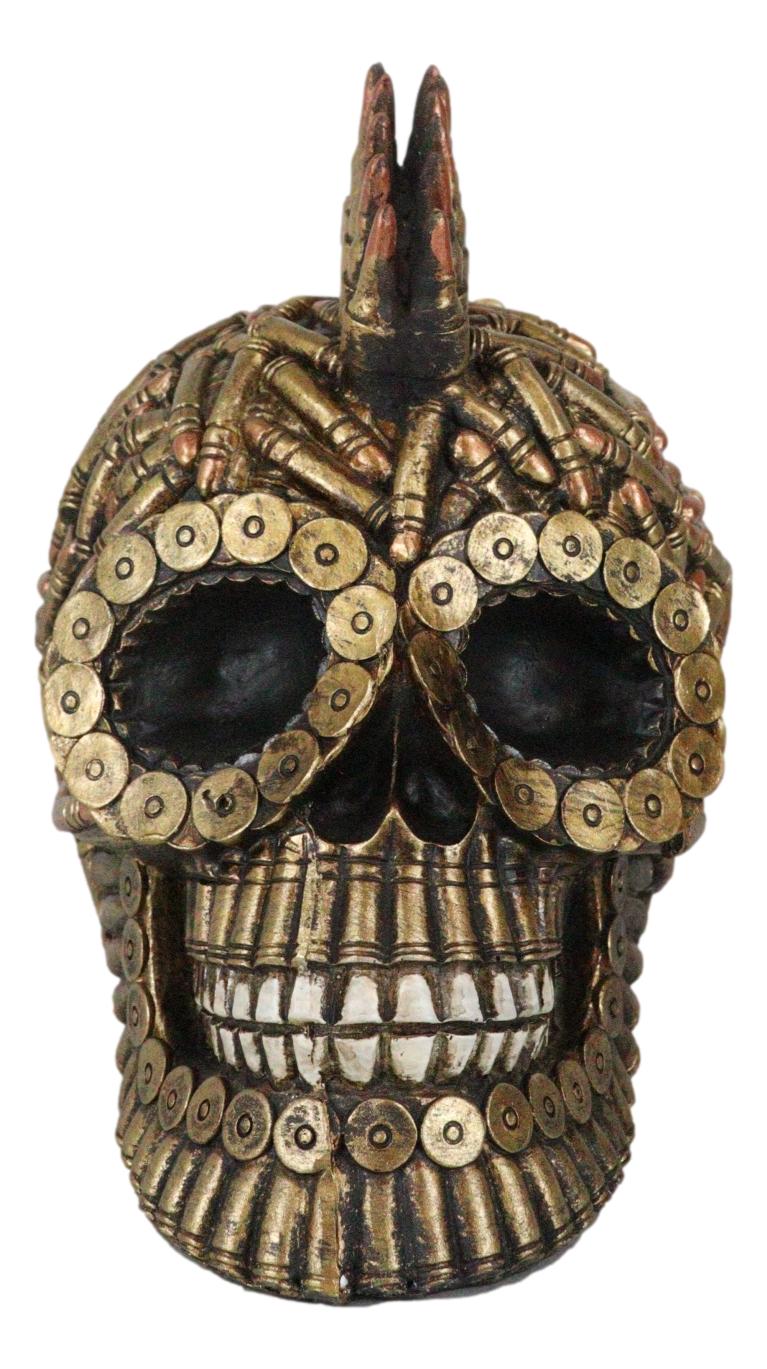 Steampunk World War Ammo Rifle Bullet Shell Casings Morphing Gold Colored Skull