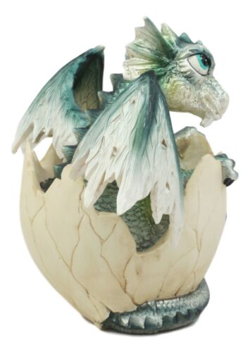 March Birthstone Dragon Egg Statue Aquamarine Blue Gem Birthday Dragon Hatchling