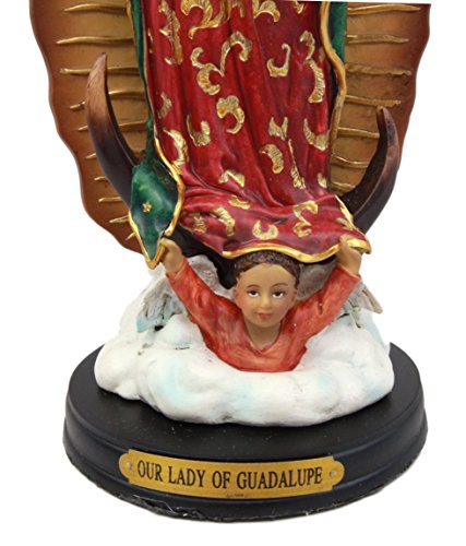 Ebros Gift Our Blessed Virgin Lady of Guadalupe Holy Mother Catholic Divinity Figurine 12" H with Brass Plate Base