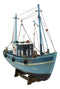 Ebros 17" Long Fishing Vessel Boat Model Statue with Wood Base Stand - Ebros Gift